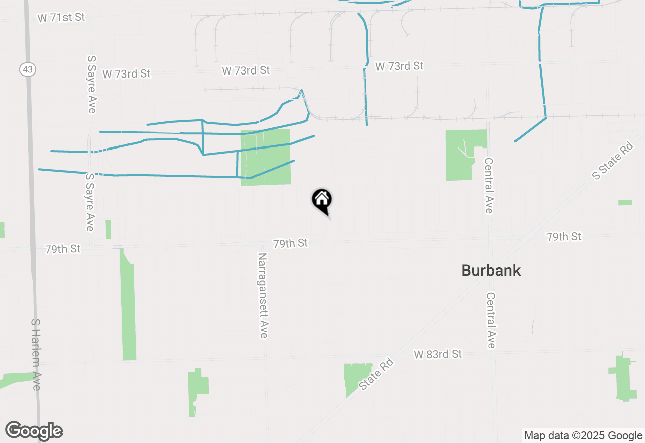 Map of 7811 Melvina Avenue, Burbank, IL 60459
