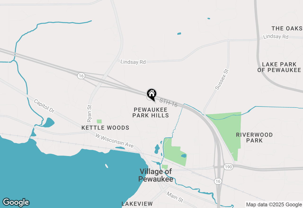 Map of 285 Meadowside Ct, Pewaukee, WI 53072