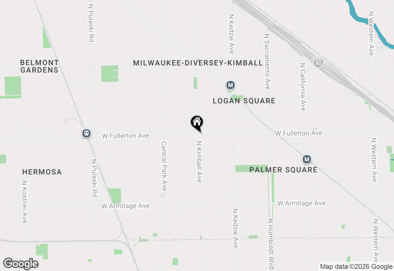 Map of 3405 W Fullerton Avenue #2, Chicago, IL 60647