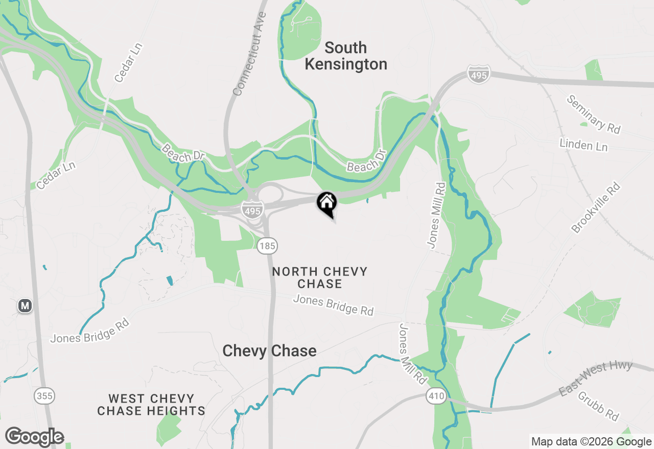 Map of 3604 Husted Drive, Chevy Chase, MD 20815