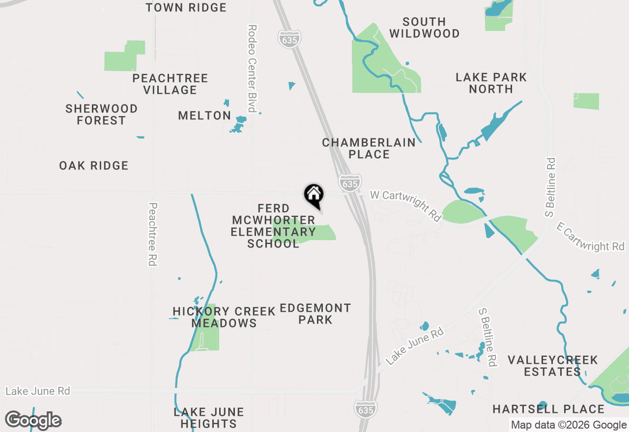 Map of 1638 Evergreen Drive, Mesquite, TX 75149