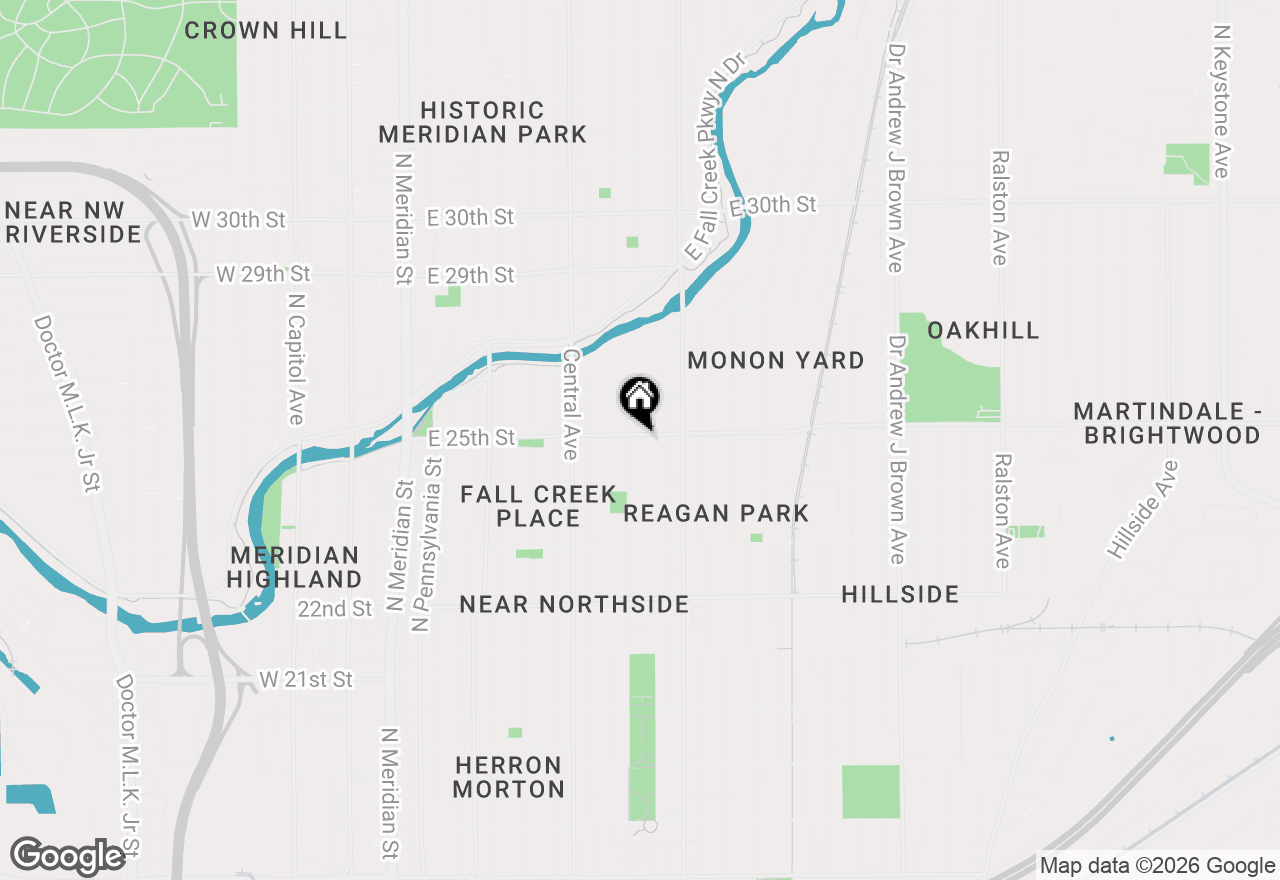 Map of 2464 Broadway Street, Indianapolis, IN 46205