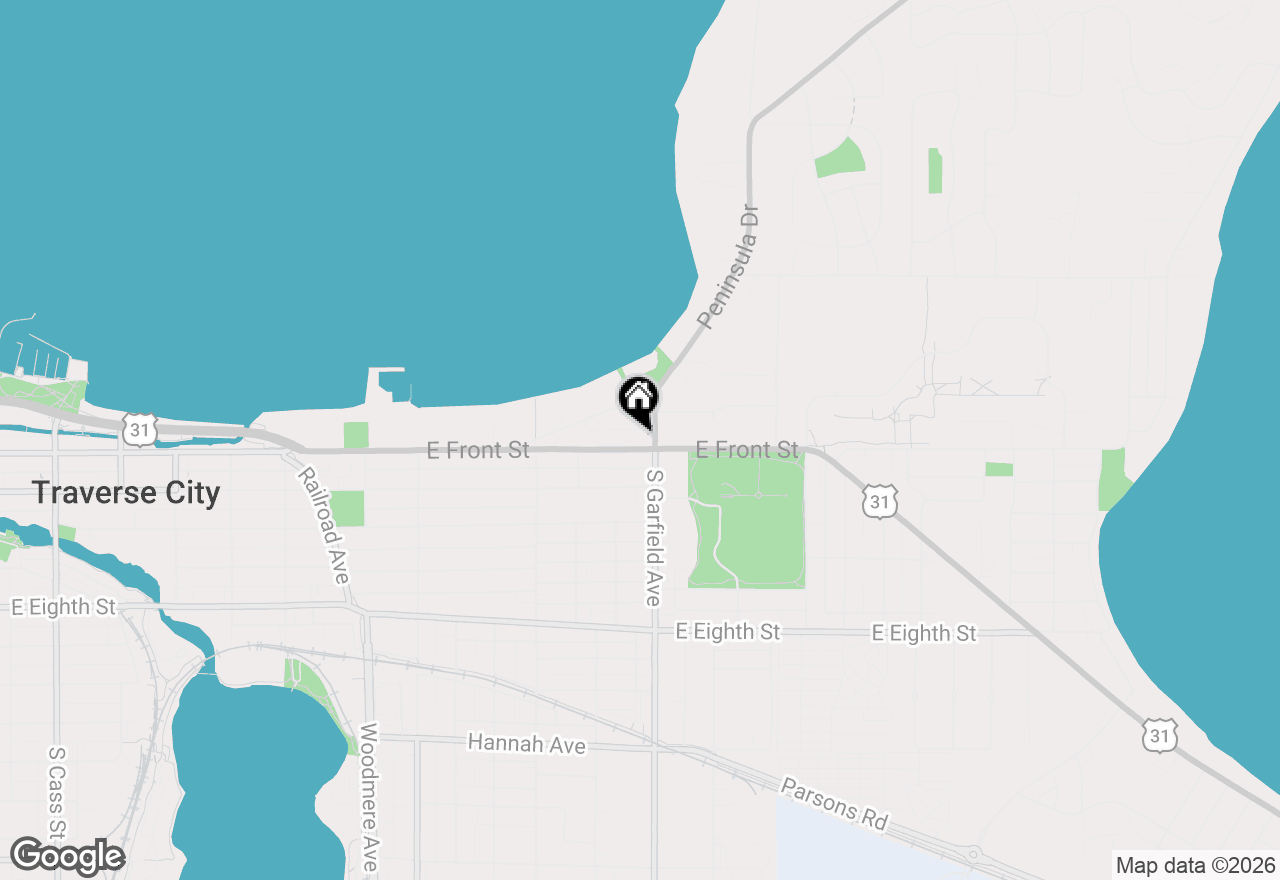 Map of 1055 E Front Street, Traverse City, MI 49686