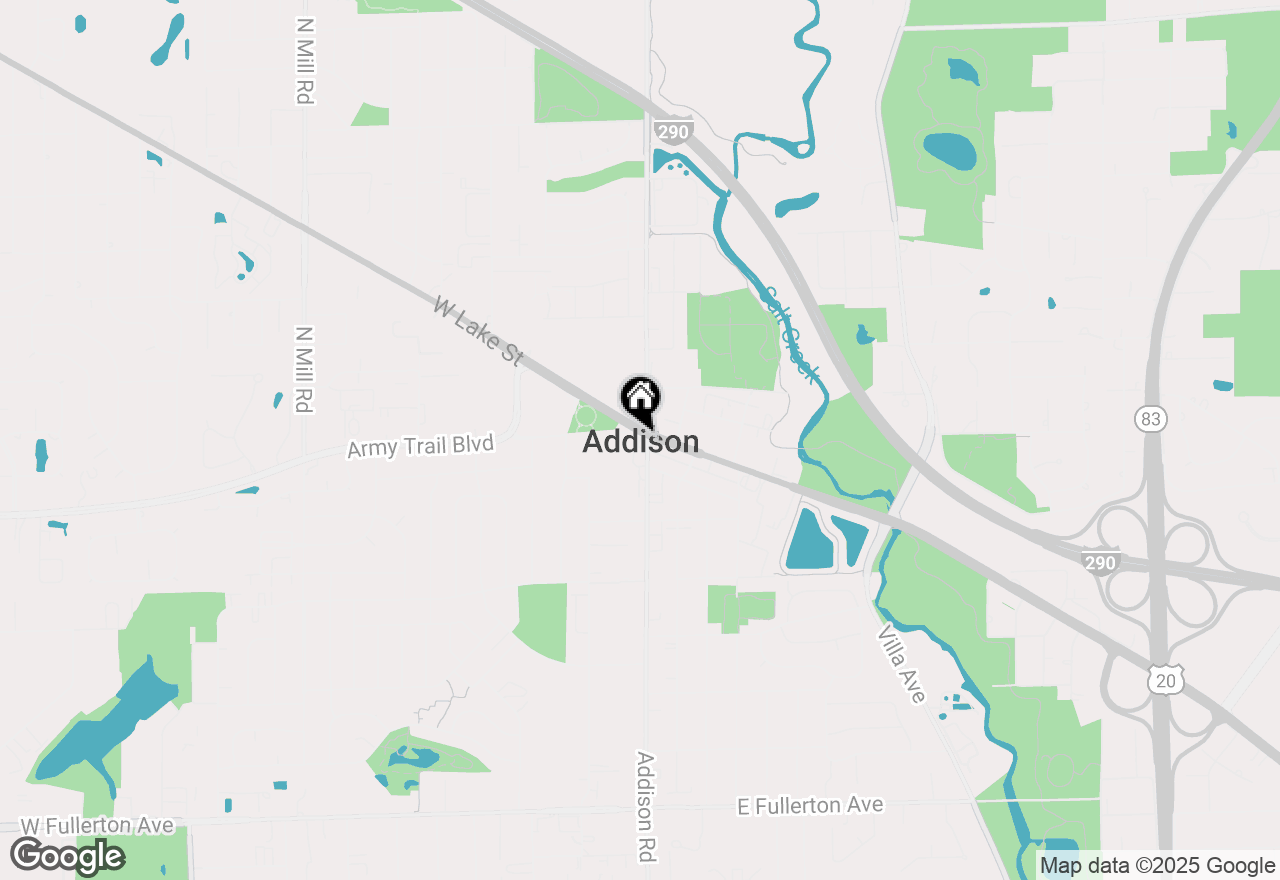 Map of 217 Sunset Lane, Addison, IL 60101