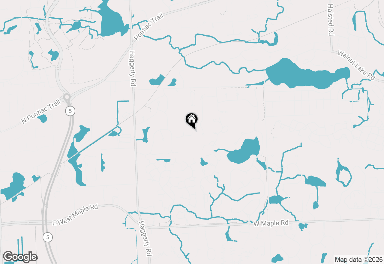Map of 7635 Larchwood Drive, West Bloomfield, MI 48322