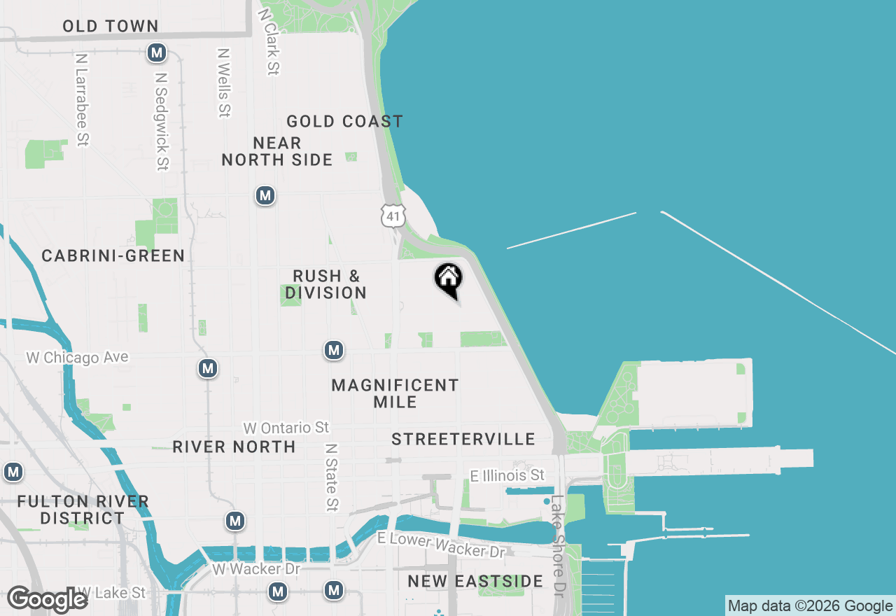 Map of 222 E Chestnut Street #9D, Chicago, IL 60611
