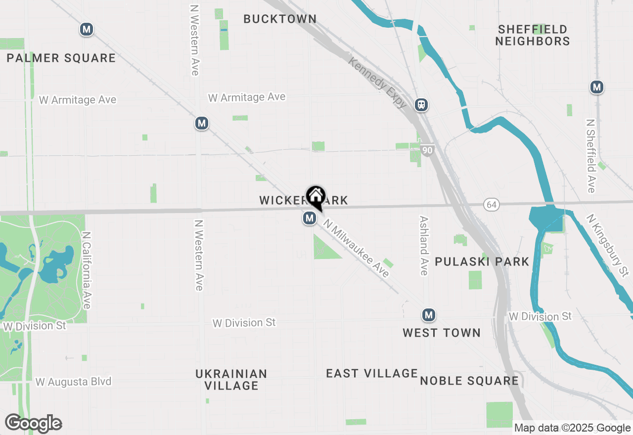 Map of 1572 N Milwaukee Avenue #F, Chicago, IL 60622