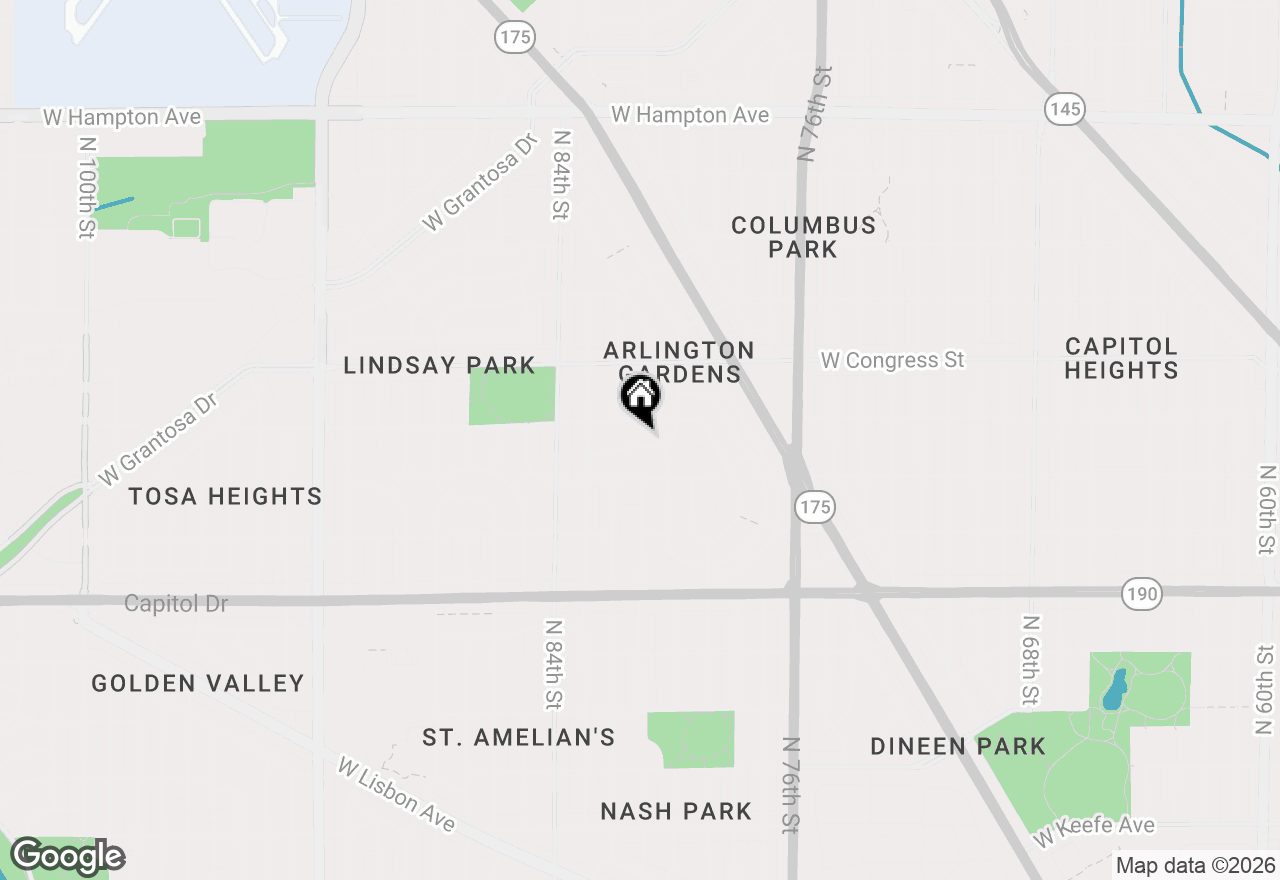 Map of 8100 W Lynmar Ter, Milwaukee, WI 53222