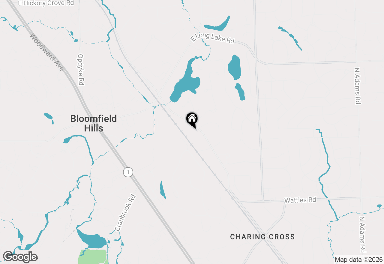 Map of 1547 Kensington Road, Bloomfield Hills, MI 48304