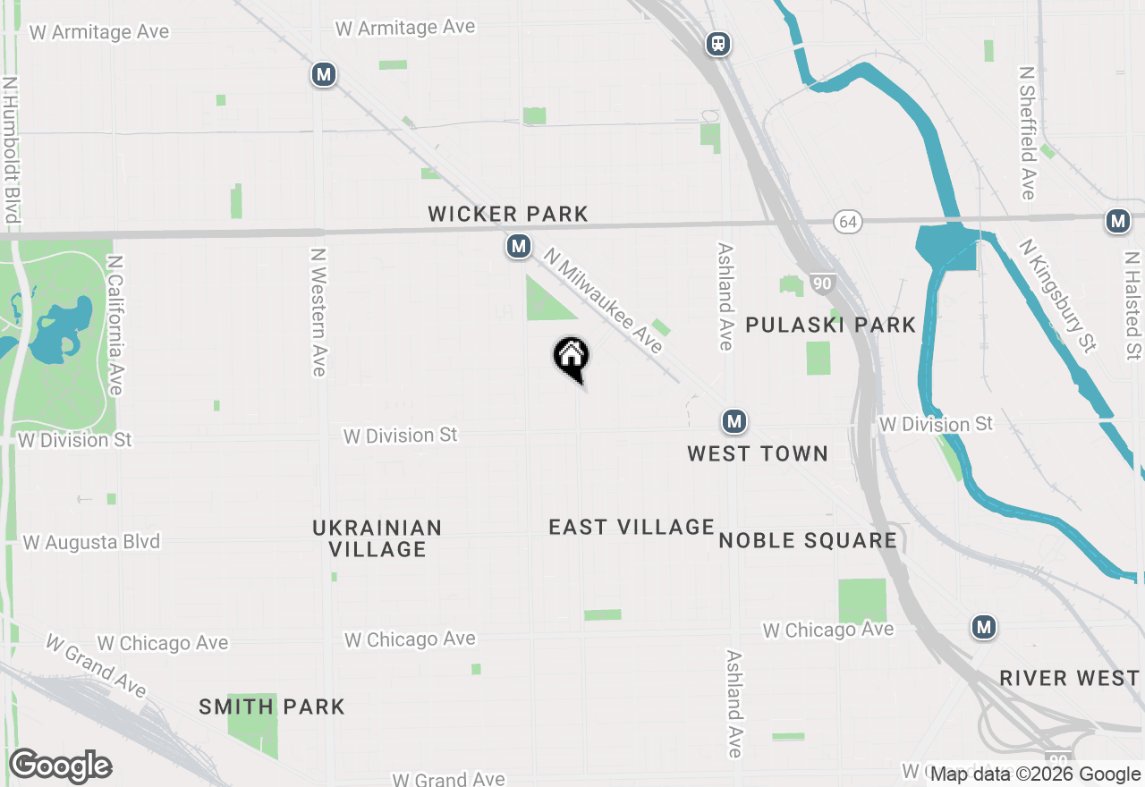 Map of 1244 N Wolcott Avenue #1, Chicago, IL 60622