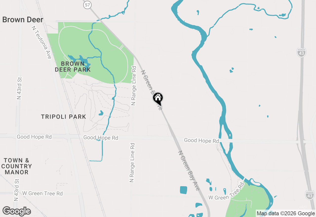 Map of 2500 W Hemlock Rd, Glendale, WI 53209