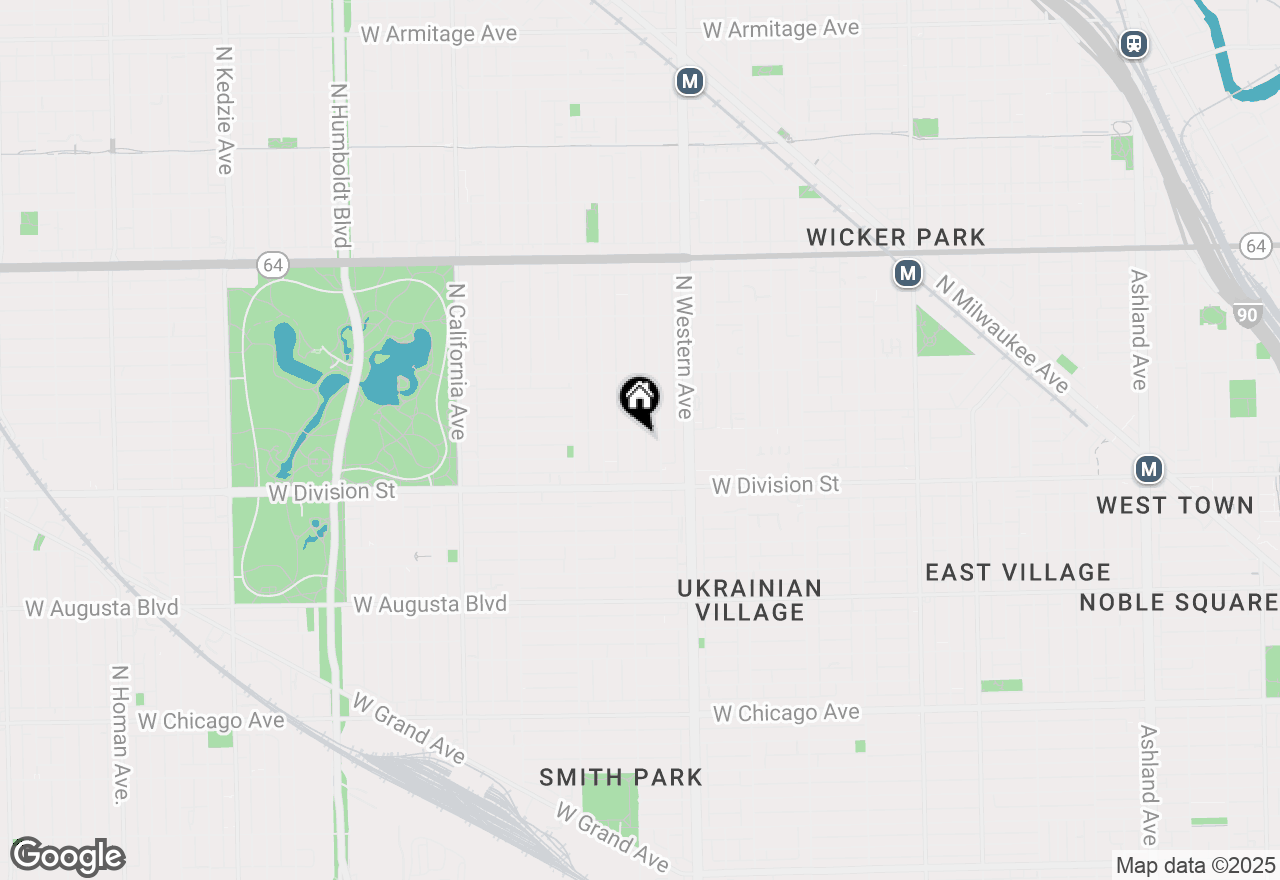 Map of 1249 N Campbell Avenue, Chicago, IL 60622