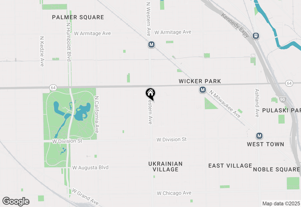 Map of 1444 N Western Avenue #3N, Chicago, IL 60622