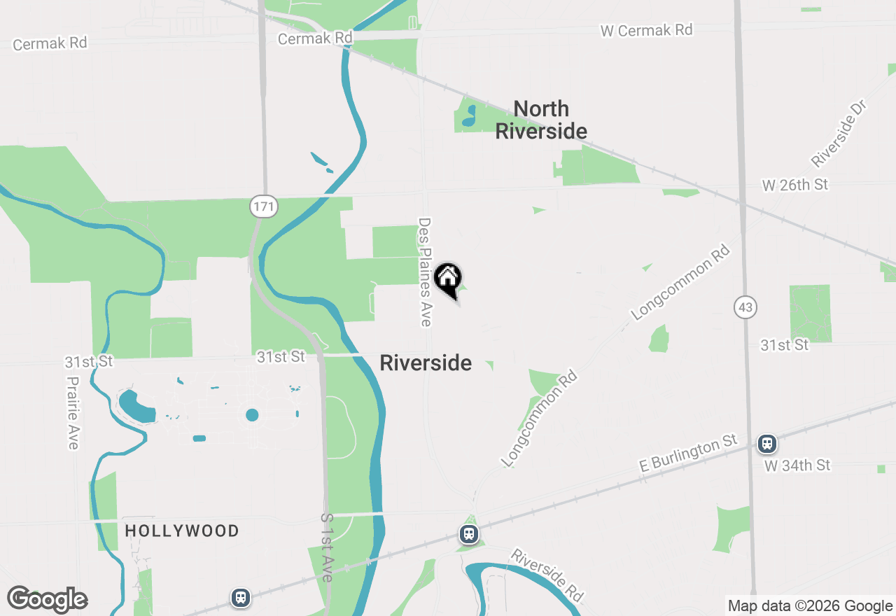 Map of 306 Northwood Road, Riverside, IL 60546