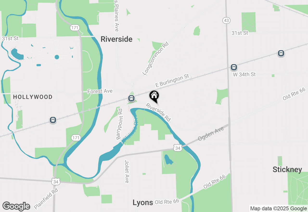 Map of 84 Riverside Road, Riverside, IL 60546