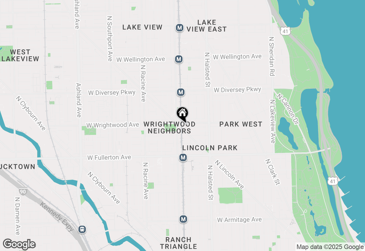 Map of 937 W Wrightwood Avenue #B, Chicago, IL 60614