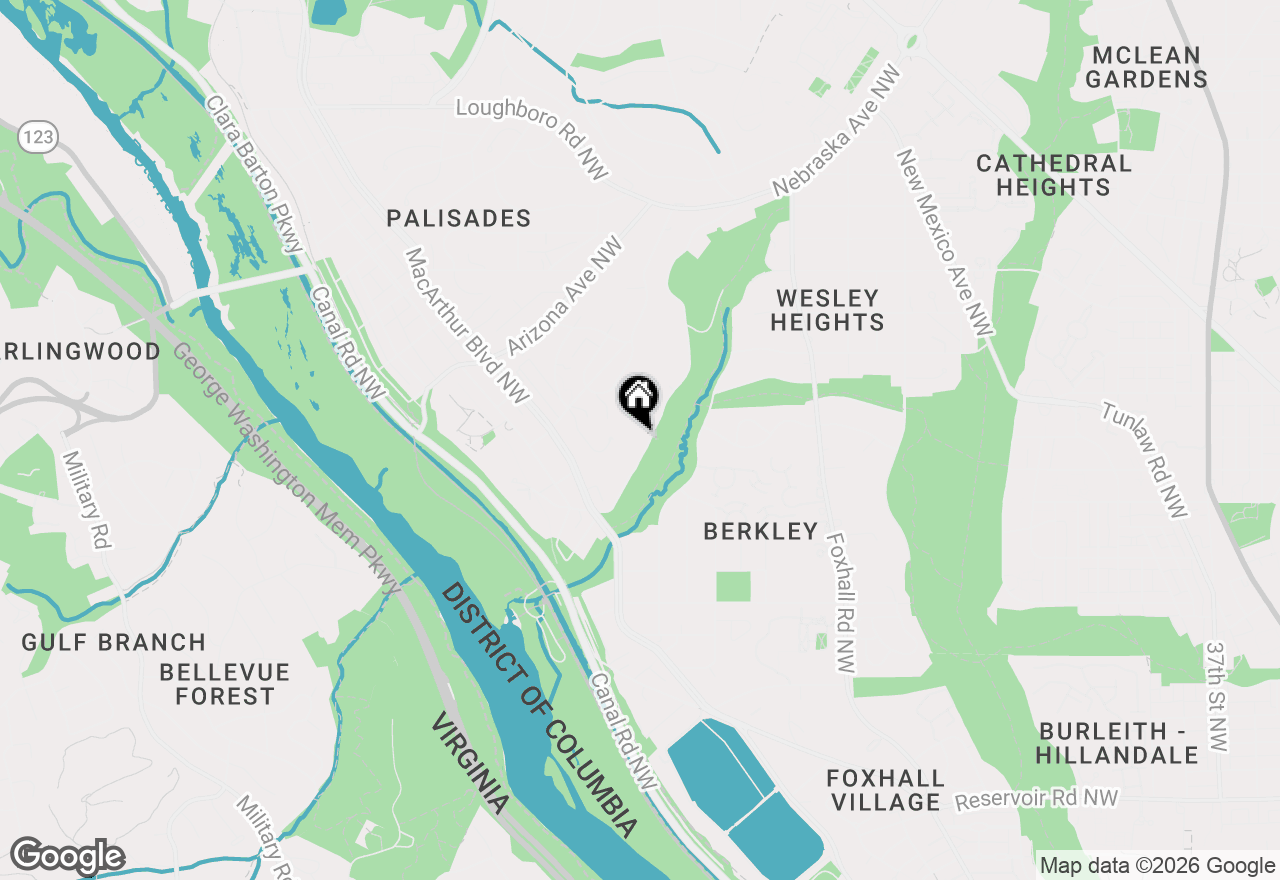 Map of 2676 Chain Bridge Road Nw, Washington, DC 20016