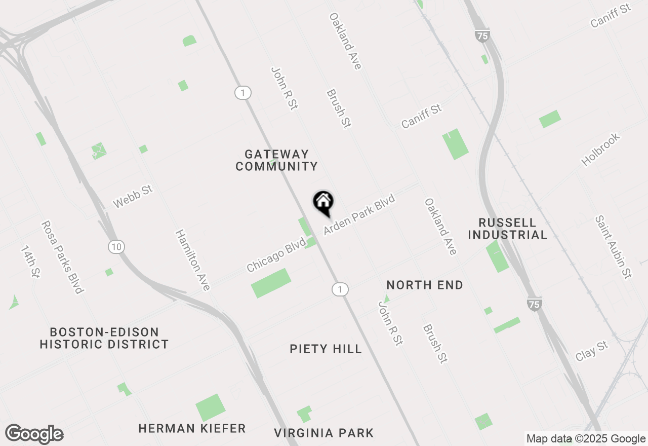 Map of 55 Arden Park Boulevard, Detroit, MI 48202