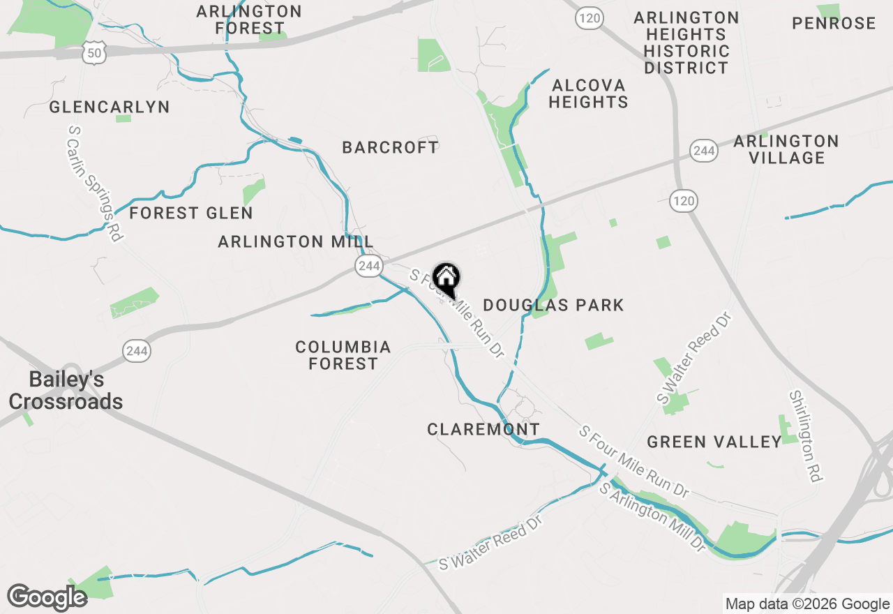 Map of 4500 S Four Mile Run Drive #732, Arlington, VA 22204