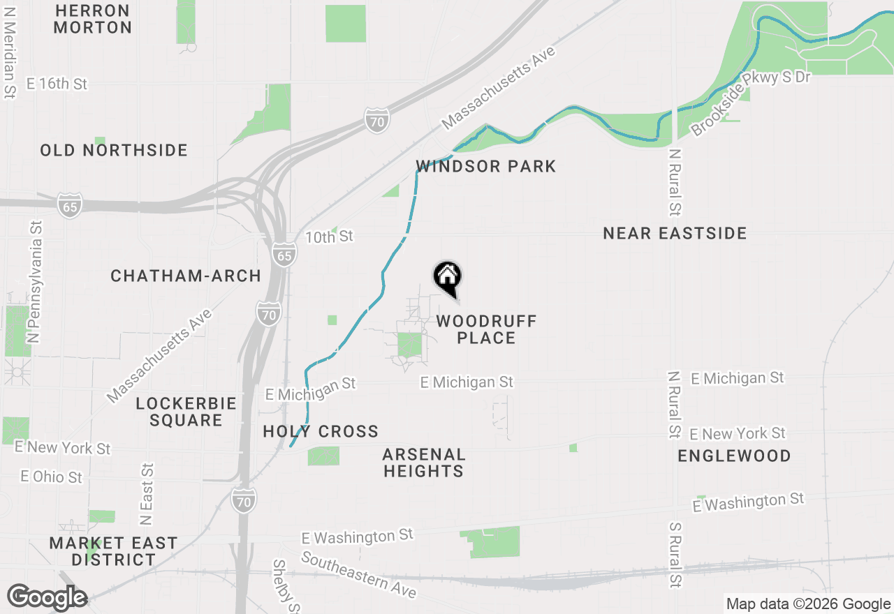 Map of 730 Woodruff Pl W Drive W, Indianapolis, IN 46201