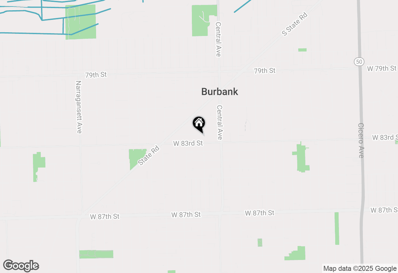 Map of 5707 W 82nd Place, Burbank, IL 60459