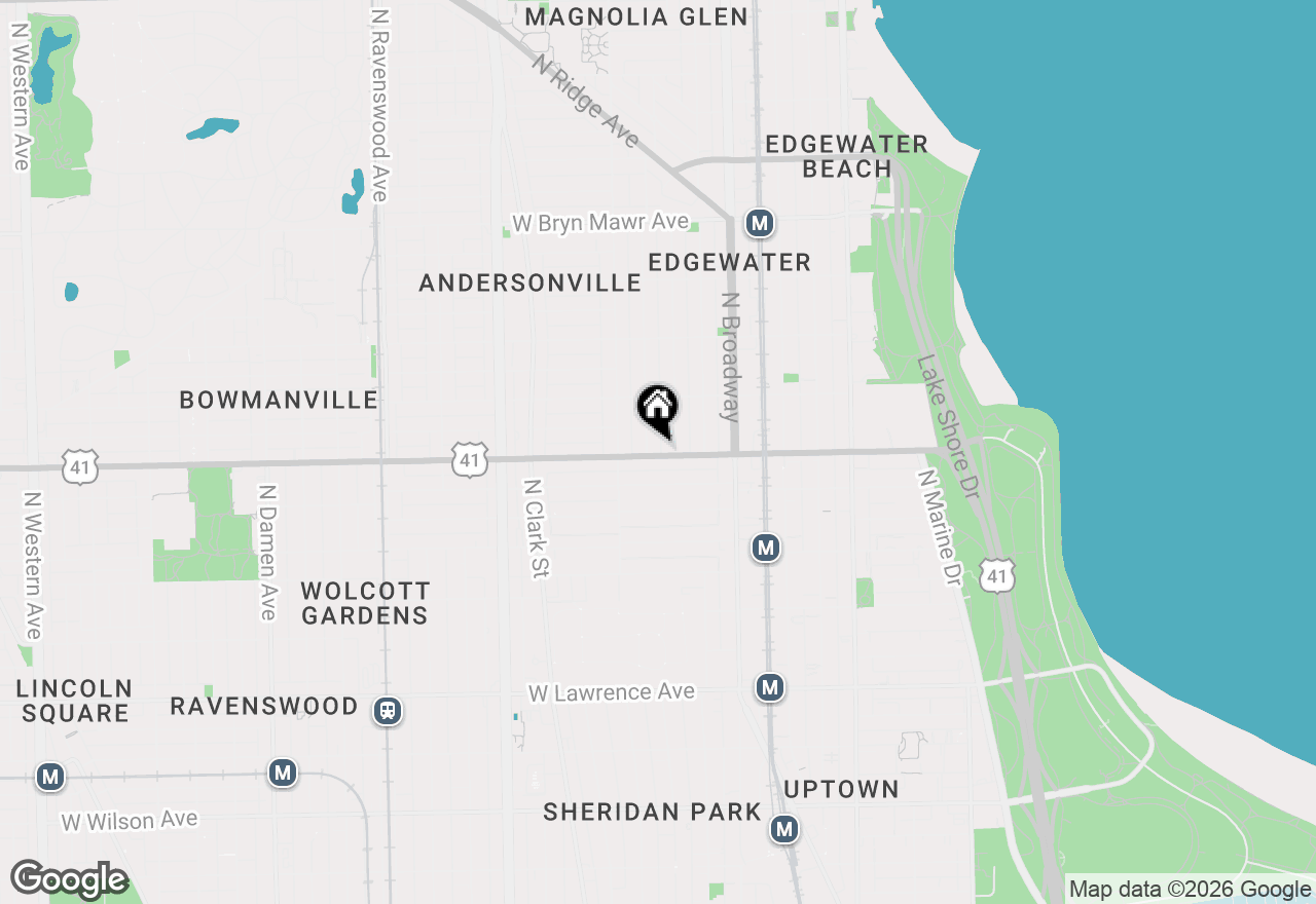 Map of 1318 W Foster Avenue #GE, Chicago, IL 60640