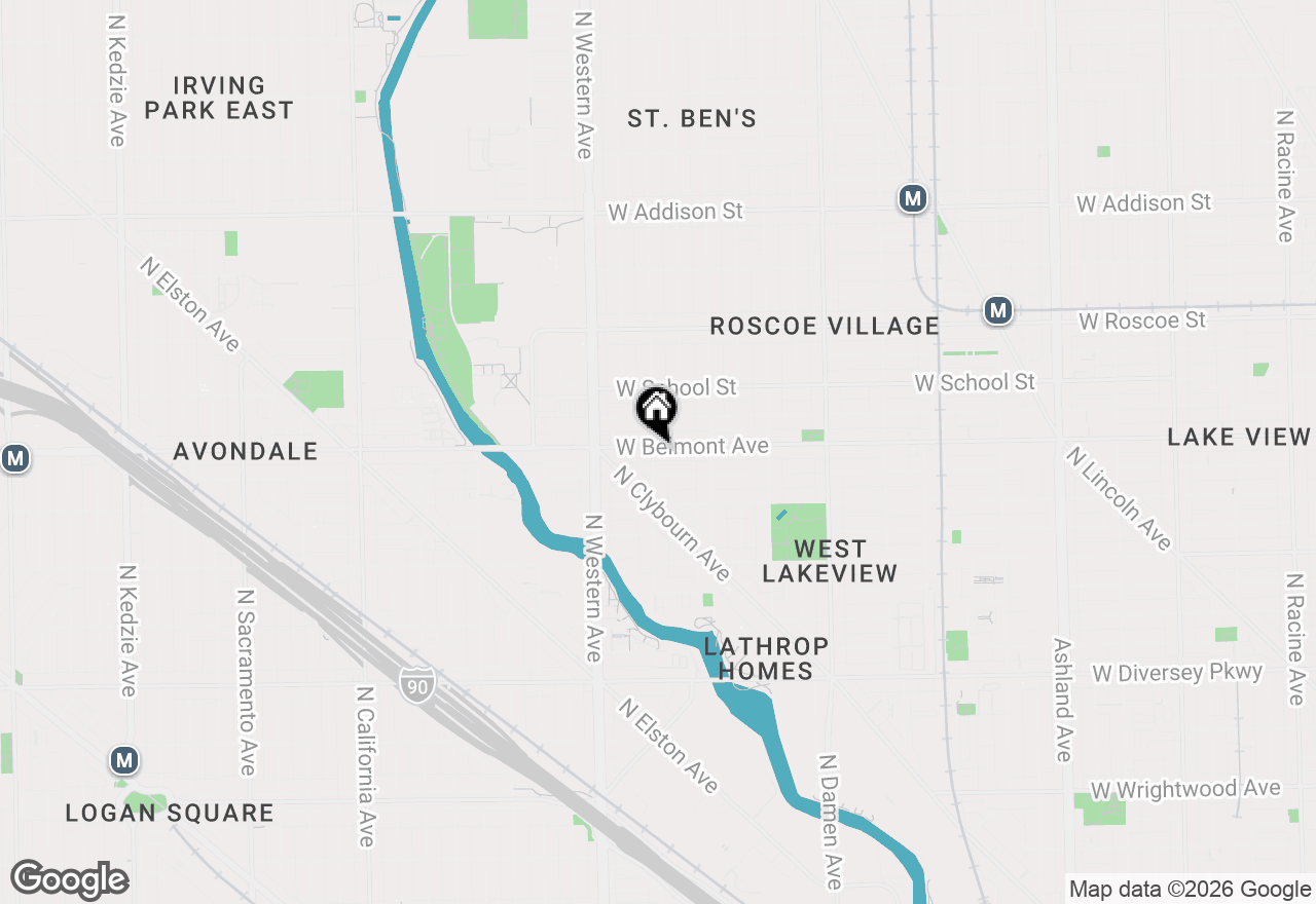 Map of 2257 W Belmont Avenue #1W, Chicago, IL 60618