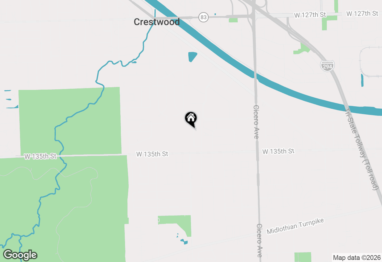 Map of 13338 Laramie Boulevard, Crestwood, IL 60418