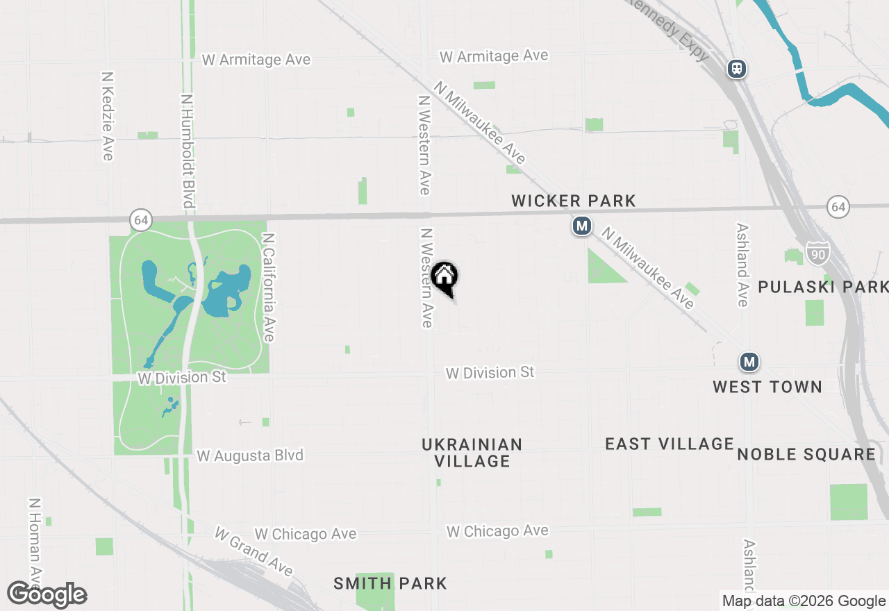 Map of 1342 N Claremont Avenue #1F, Chicago, IL 60622