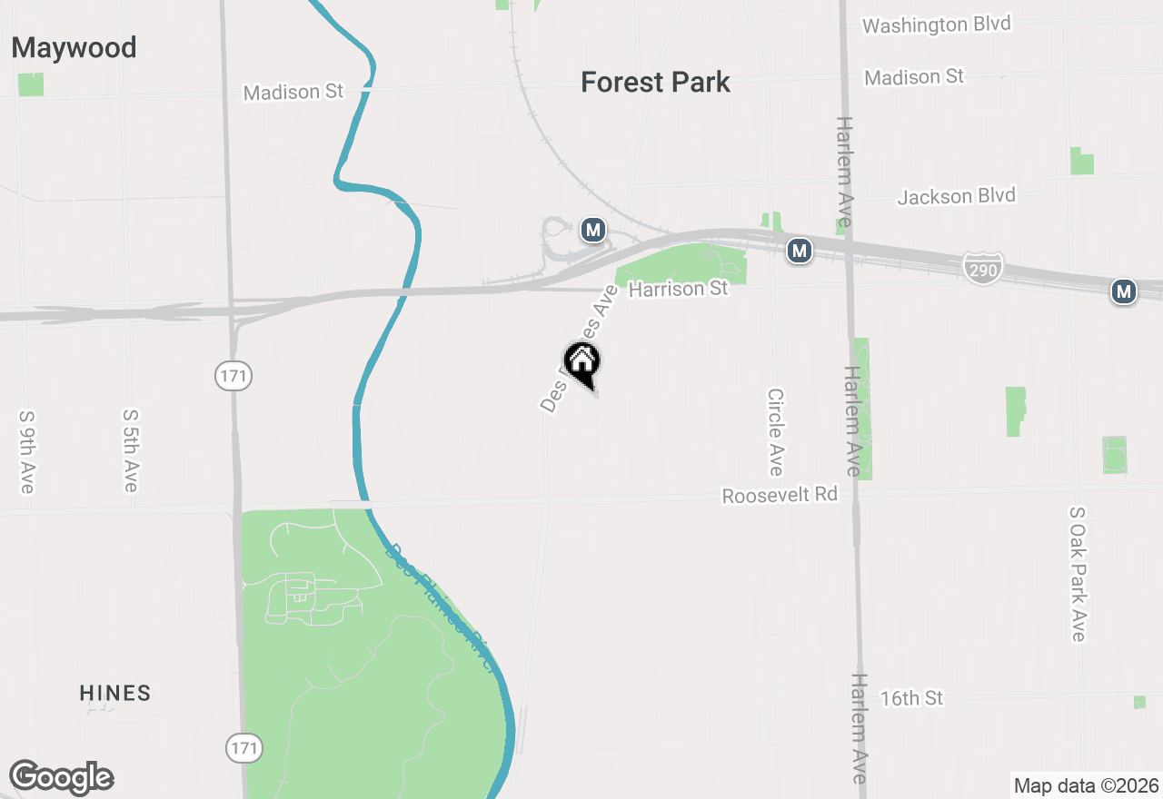 Map of 7718 Harvard Street, Forest Park, IL 60130