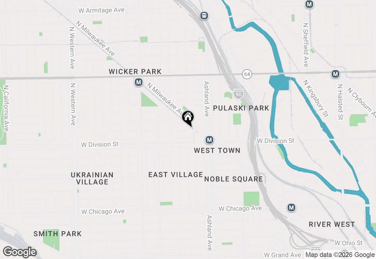 Map of 1246 N Paulina Street #1, Chicago, IL 60622