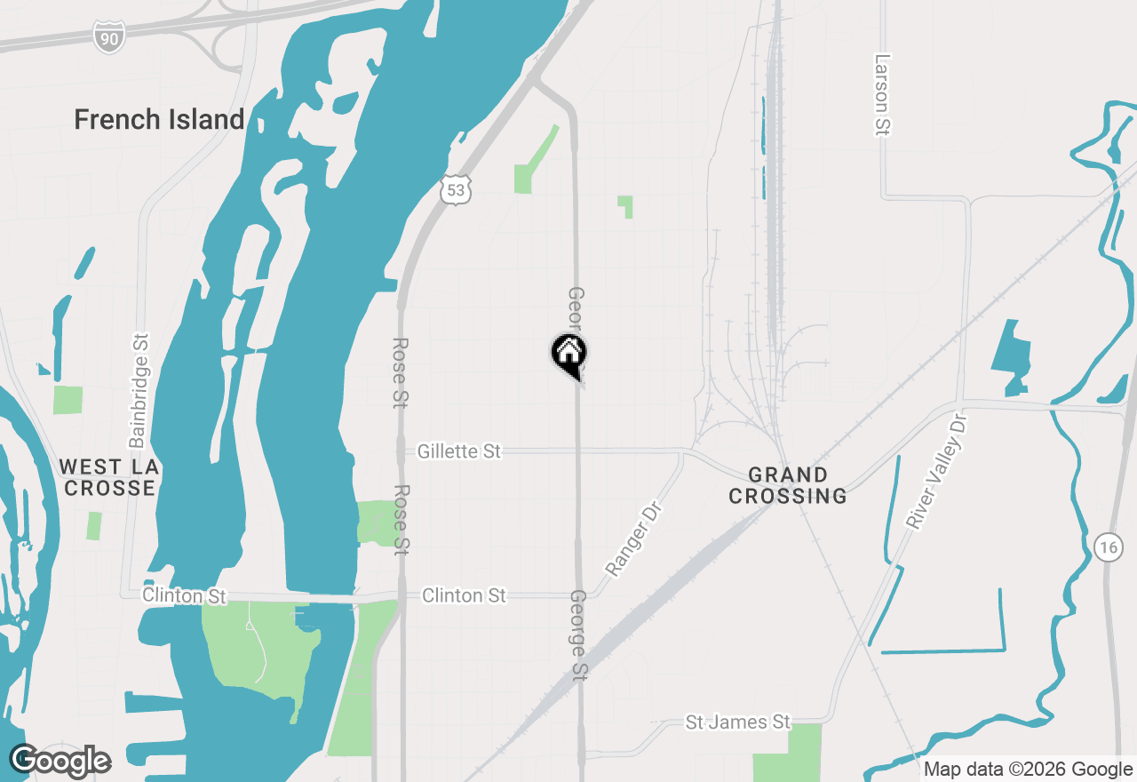 Map of 1711 George St, La Crosse, WI 54603