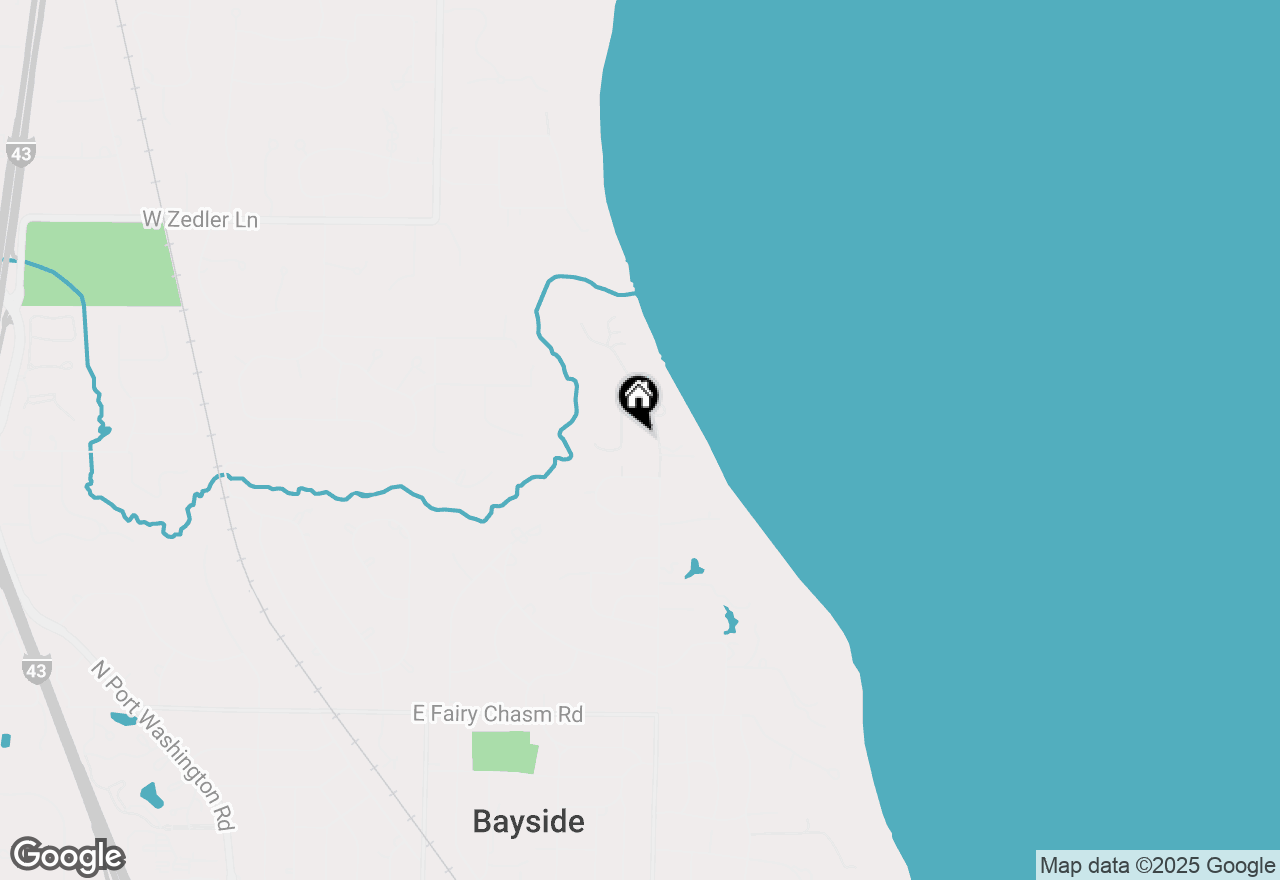 Map of 9605 N Lake Dr, Bayside, WI 53217