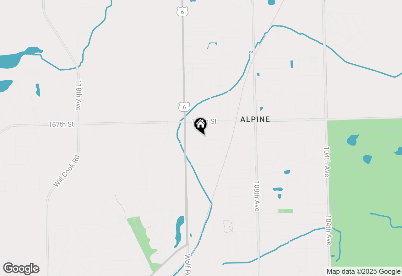 Map of 16738 Lee Street, Orland Park, IL 60467