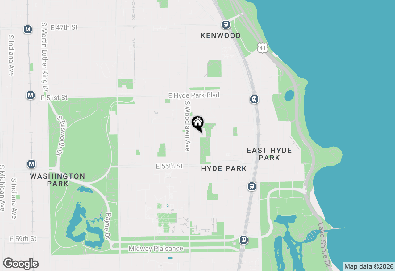Map of 5342 S Kimbark Avenue #1N, Chicago, IL 60615