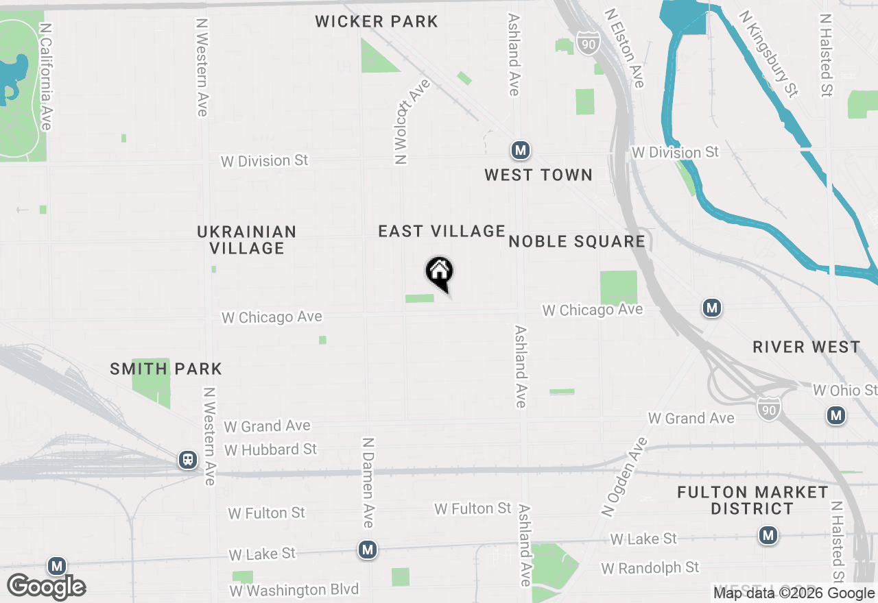 Map of 816 N Wood Street #3N, Chicago, IL 60622