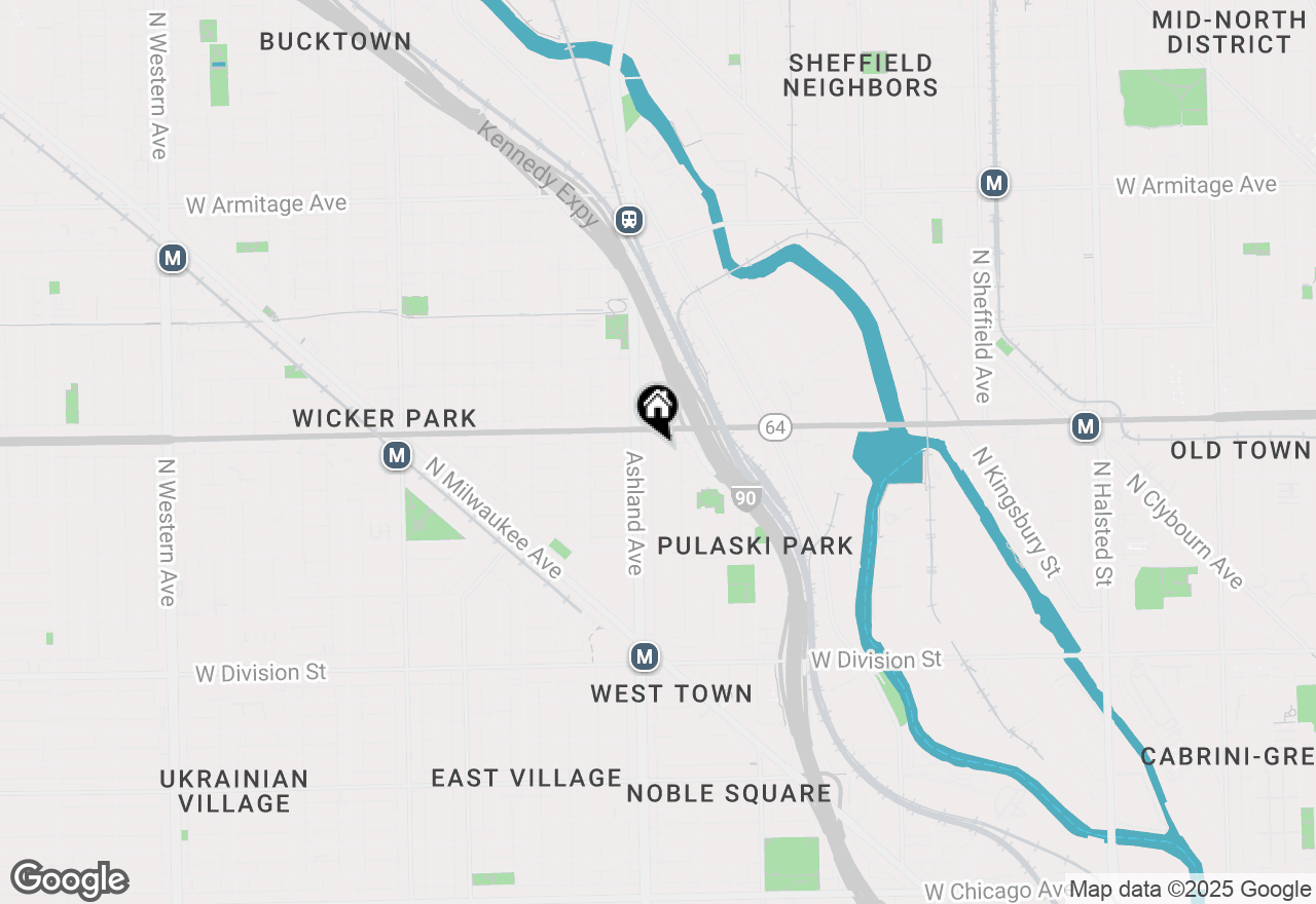 Map of 1536 N Bosworth Avenue #2S, Chicago, IL 60622