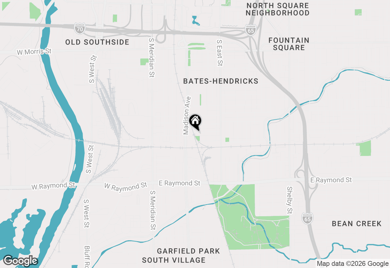 Map of 235 E Caven Street, Indianapolis, IN 46225