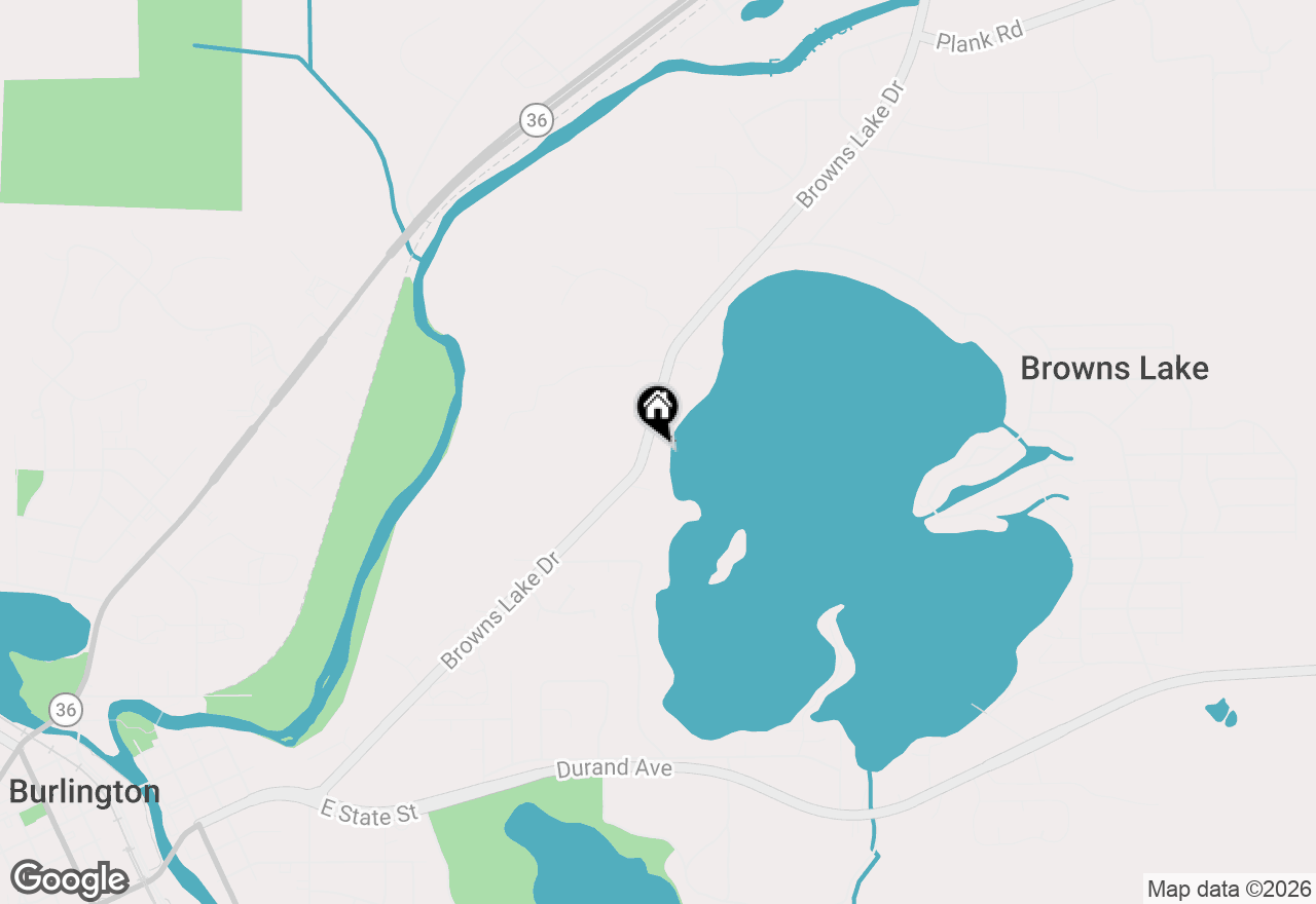 Map of 3119 S Browns Lake Dr, Burlington, WI 53105