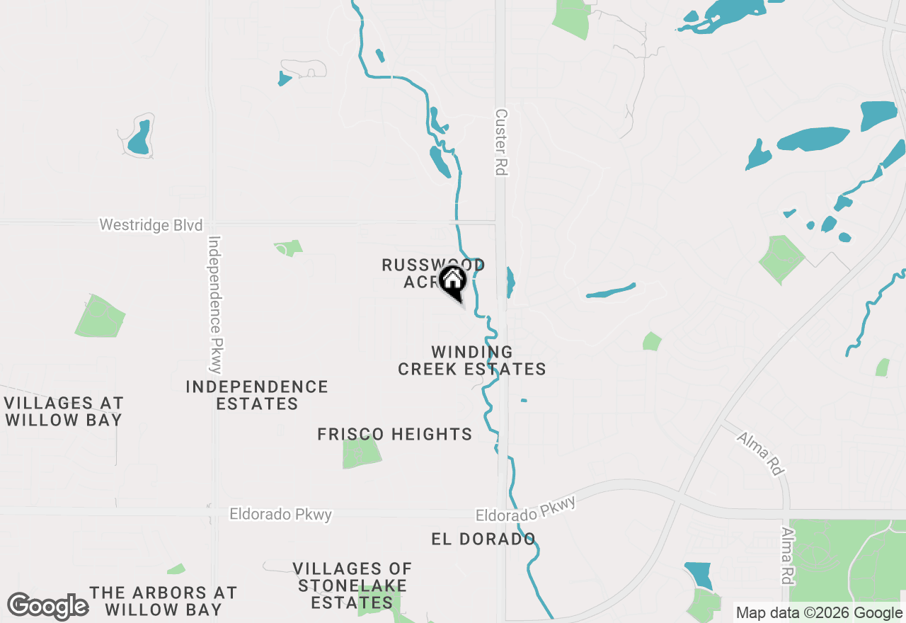 Map of 15935 Willowbrook Lane, Frisco, TX 75035