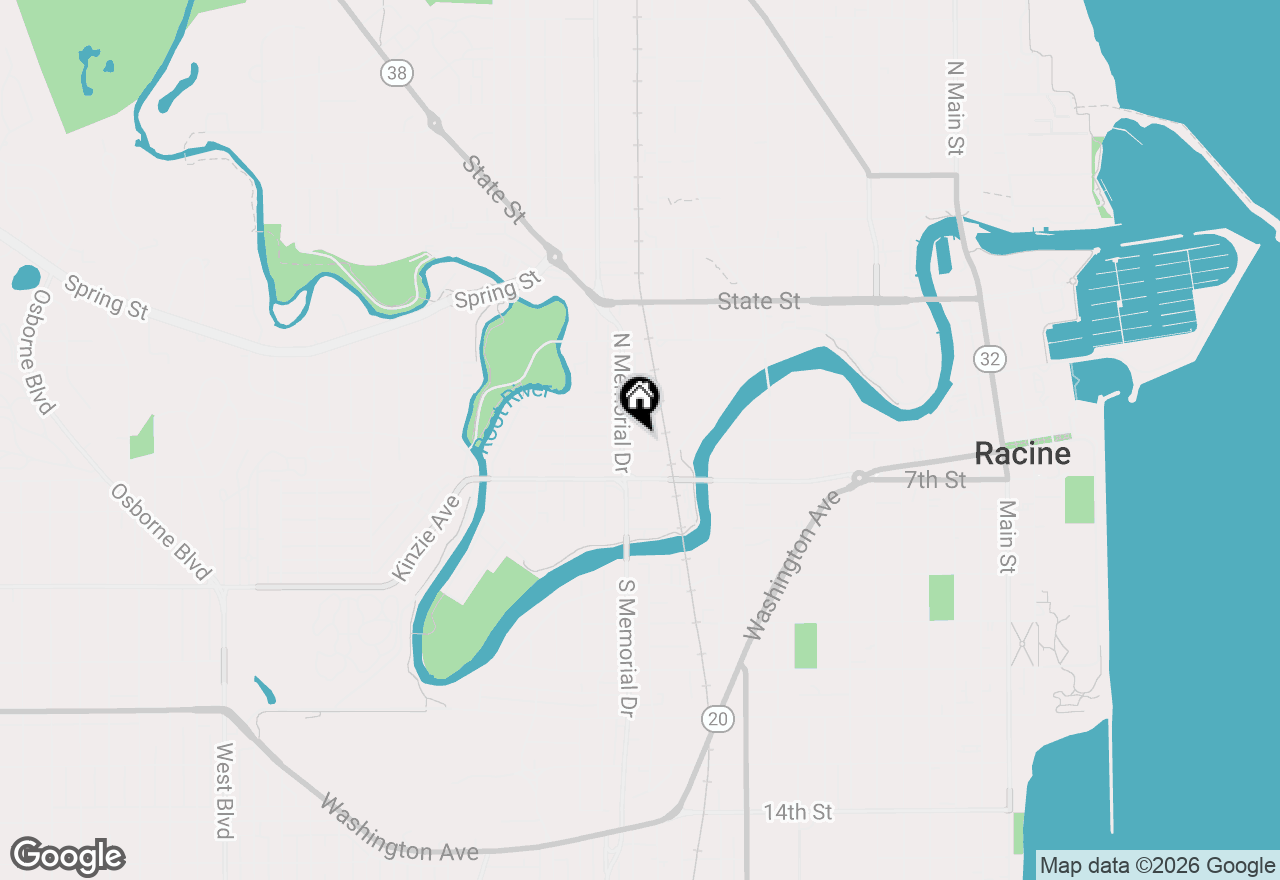 Map of 408 Randolph St, Racine, WI 53404