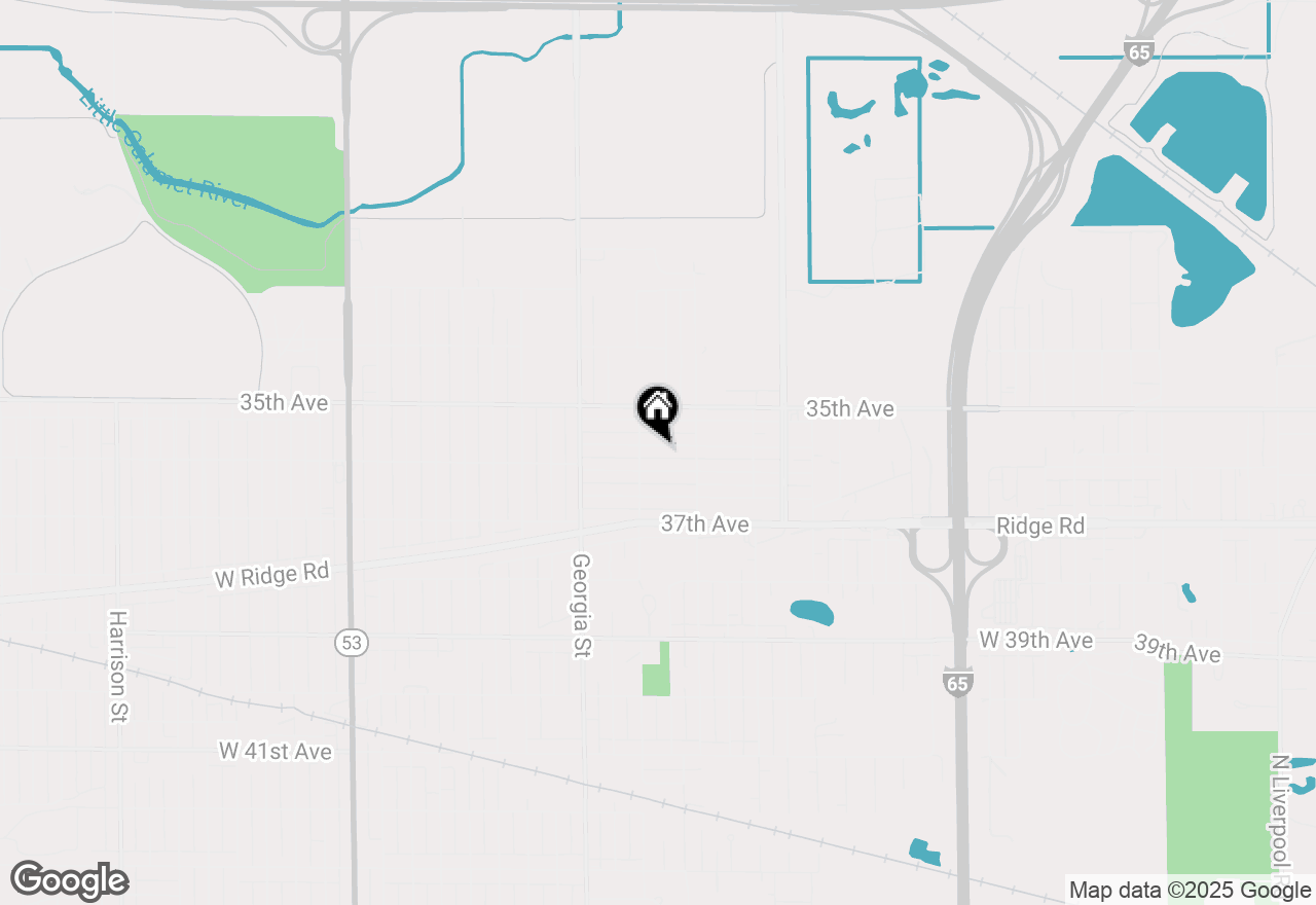 Map of 1027 E 35th Place, Gary, IN 46409