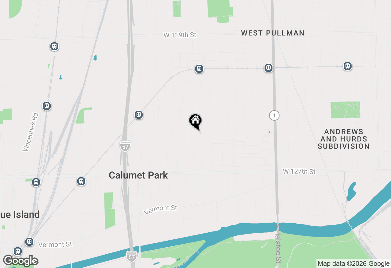 Map of 12448 Elizabeth Street S, Calumet Park, IL 60827