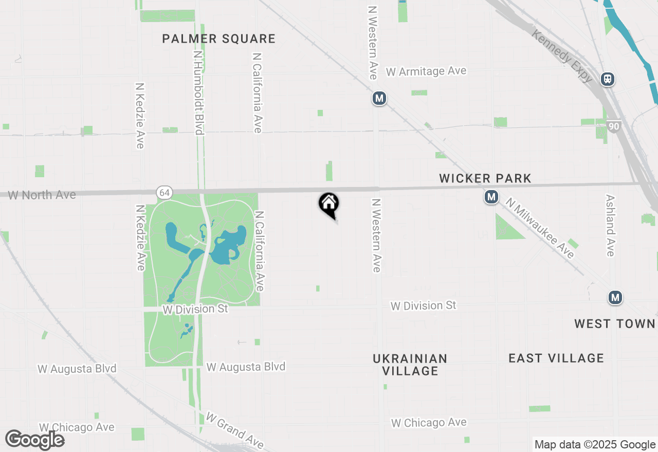 Map of 1448 N Maplewood Avenue #2F, Chicago, IL 60622