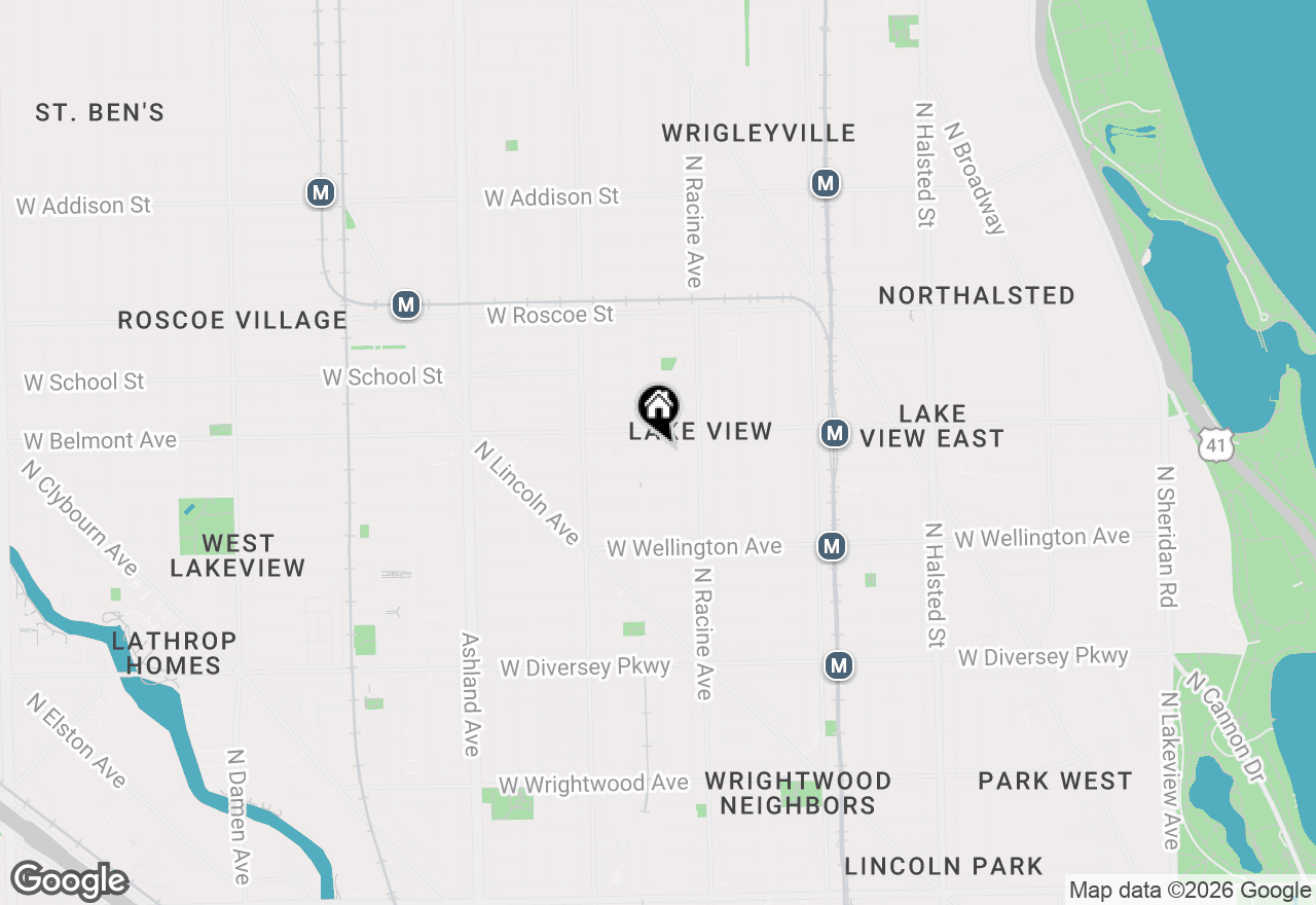 Map of 1248 W Fletcher Street #D, Chicago, IL 60657