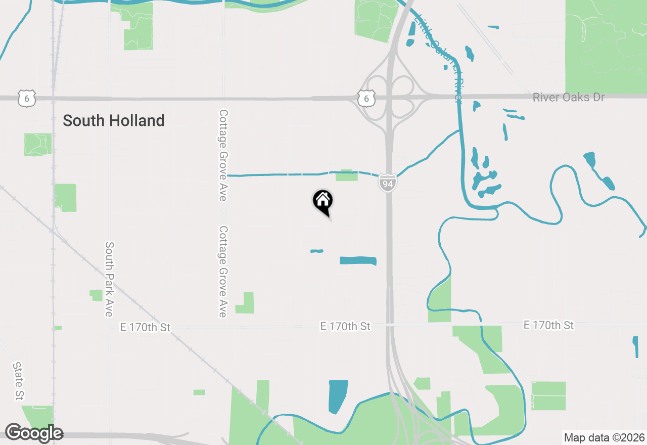 Map of 1132 E 166th Place, South Holland, IL 60473
