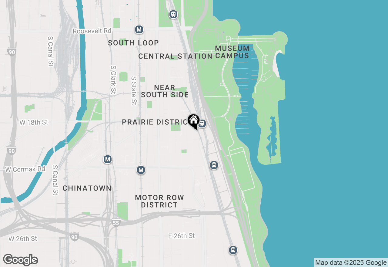 Map of 1901 S Calumet Avenue #1405, Chicago, IL 60616