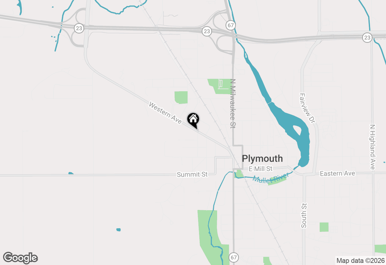 Map of 411 Western Ave, Plymouth, WI 53073