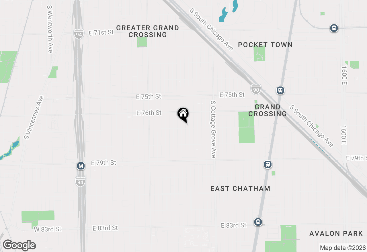 Map of 7653 S Saint Lawrence Avenue, Chicago, IL 60619