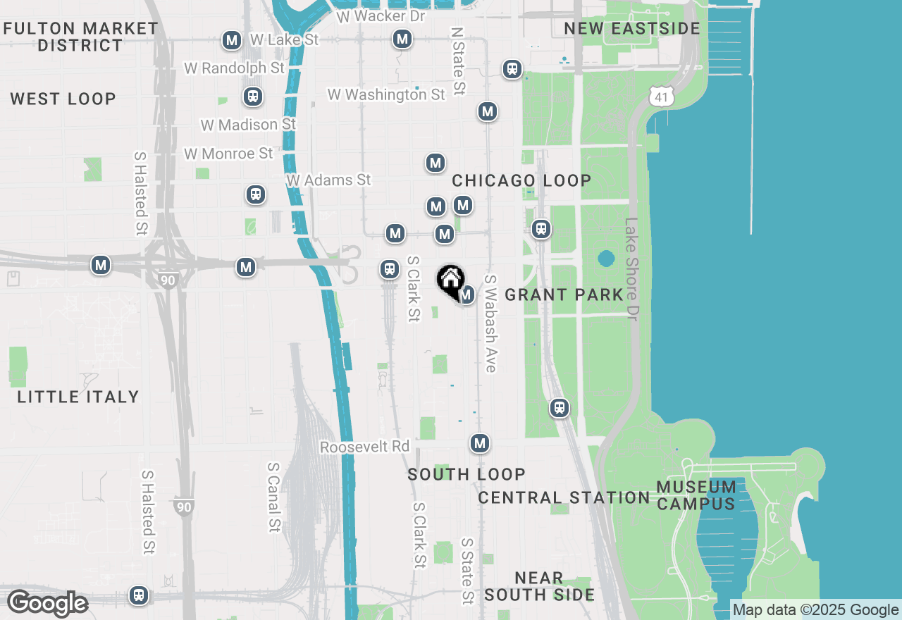 Map of 633 S Plymouth Court #1009, Chicago, IL 60605